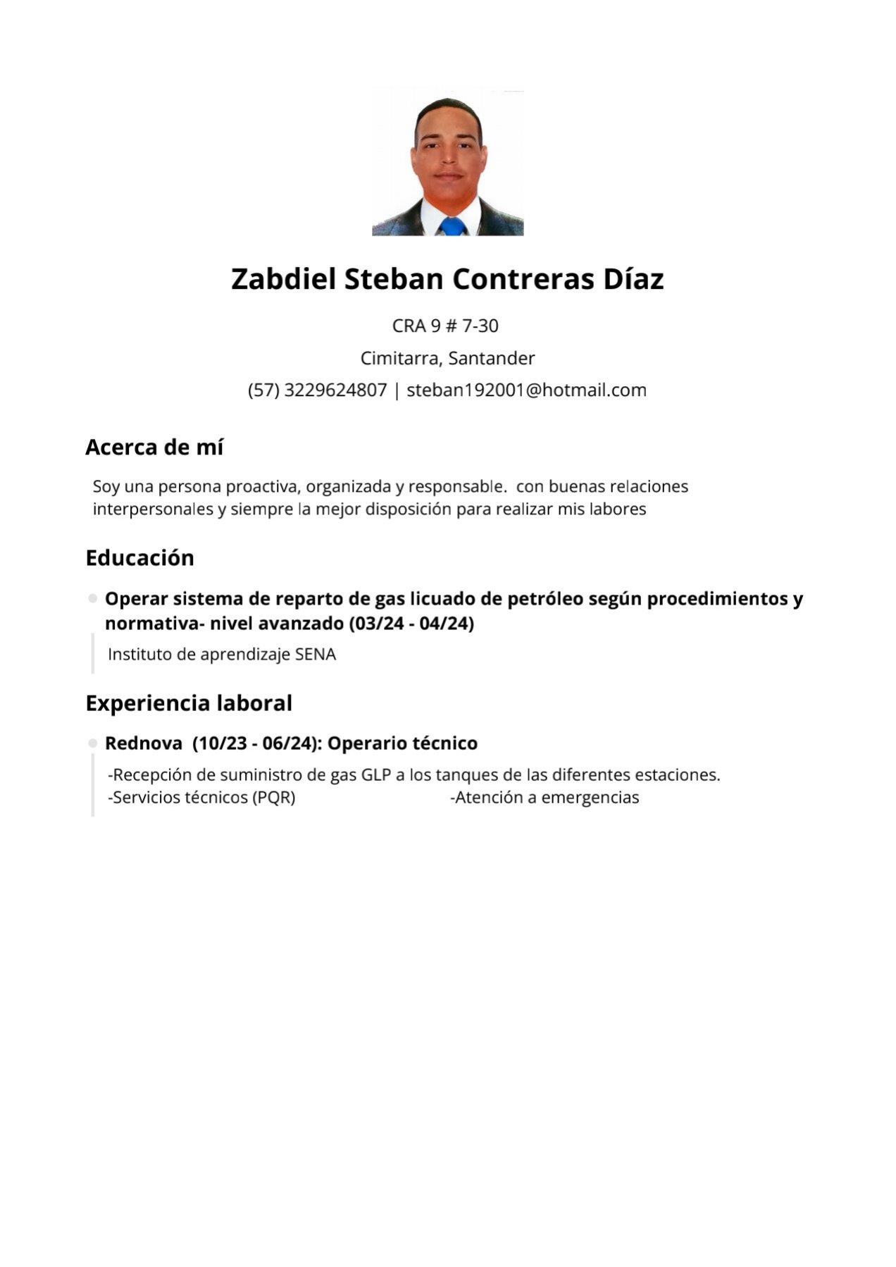 Zabdiel Steban Contreras Diaz